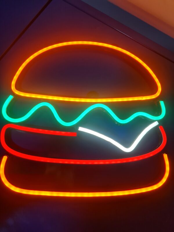 Cartel Neón Hamburguesa 27cm
